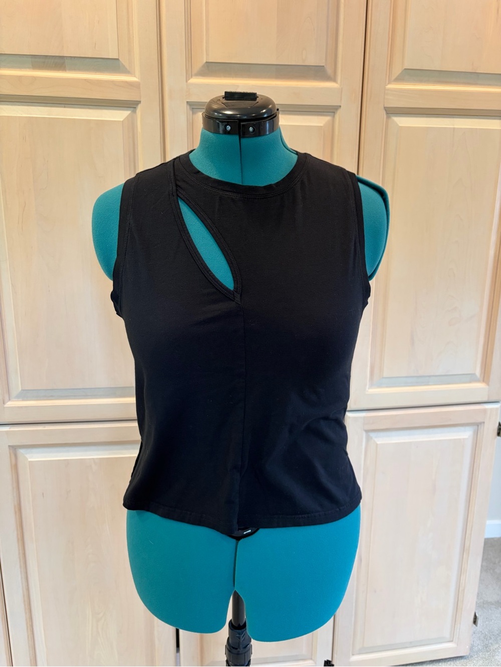 Zella Black Sleeveless Tank with Asymmetrical Cutout